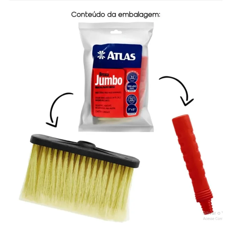 Broxa Ret Plast Jumbo 18X8CM - Atlas — Ferramentas