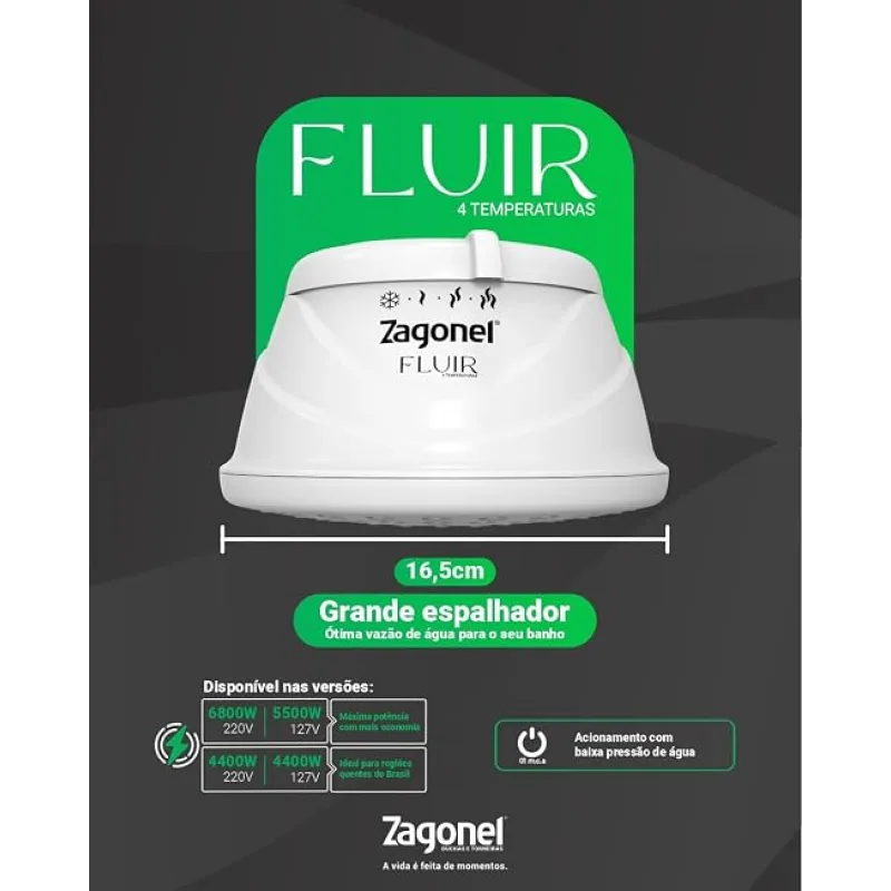 Ducha Fluir 220V 6800W - Zagonel — Eletrônicos