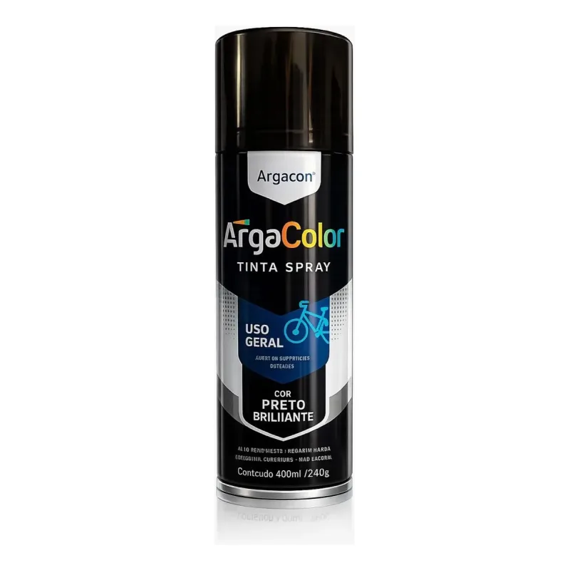 Spray Preto Brilhante 400ml - Argacolor — Tintas