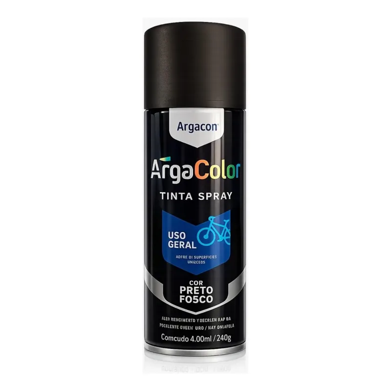 Spray Preto Fosco 400ml - Argacolor — Tintas