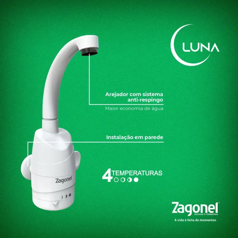 Torneira Eletrica Luna 4T 127V - Zagonel