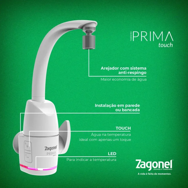 Torneira Prima Touch Eletronica 127V - Zagonel